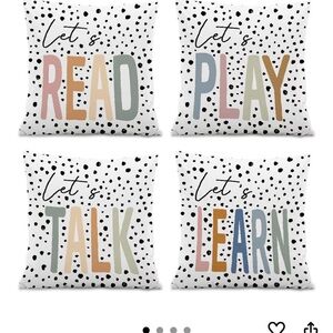 Polka Dot playroom homeschool pillow case covers  Set 4 pastel rainbow